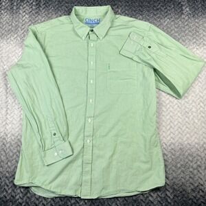 Cinch Modern Fit Shirt Mens 2XL Green Vertical Stripe Long SLV Button Western